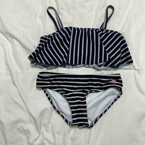 abercrombie kids Navy & White Striped Two-Piece Swim Set